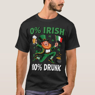 Camiseta 0% irlandês 100% pai engraçado dia de São Patrício