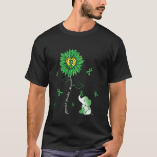 Camiseta 0 Laço de Conscientização do Elefante Verde Saúde