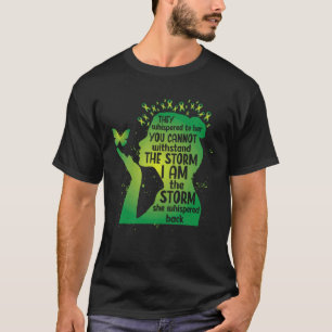 Camiseta 0 Laço de Conscientização Verde Borboleta Saúde Me