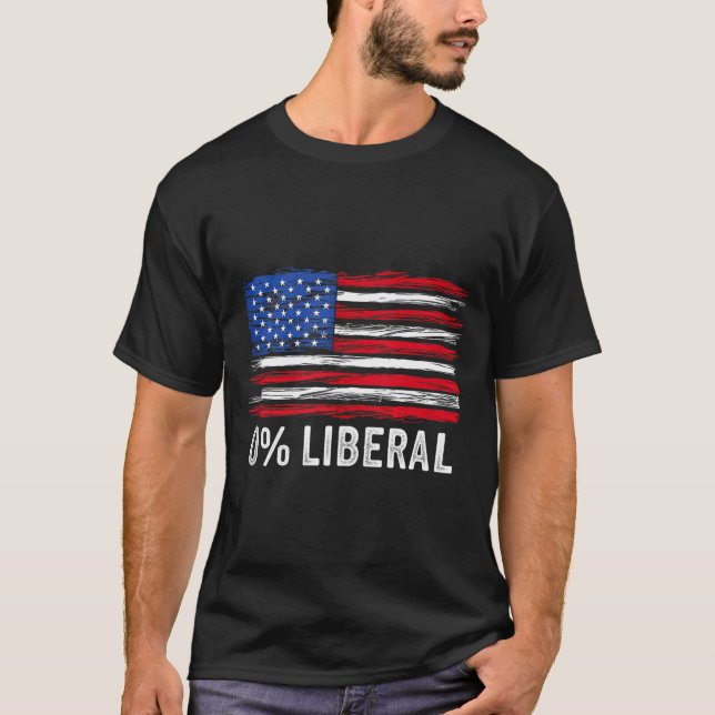 Camiseta 0% Liberal Zero Percent Anti Liberal Republican Ta (Frente)