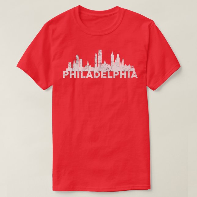 Camiseta 0 Love Philadelphia Skyline Centro Cityscape Phi (Frente do Design)