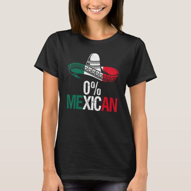 Camiseta 0 Mexican With Sombrero And Mustache For Cinco de  (Frente)