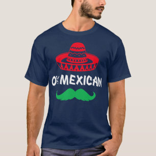 Camiseta 0 mexicano com sombrero e bigode para