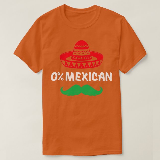Camiseta 0 mexicano com sombrero e bigode para Cinco de (Frente do Design)