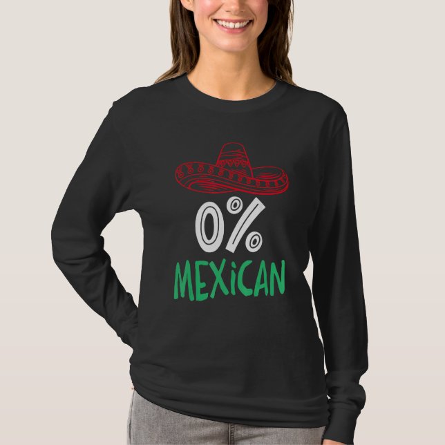 Camiseta 0 mexicano com sombrero e bigode para Cinco de  (Frente)