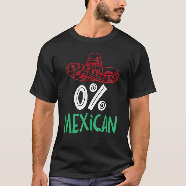 Camiseta 0 Mexicano Com Sombrero E bigode Para Cinco De (Frente)