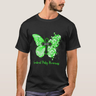 Camiseta 0 Mulheres Borboleta Verde Fé Paralisia Cerebral C