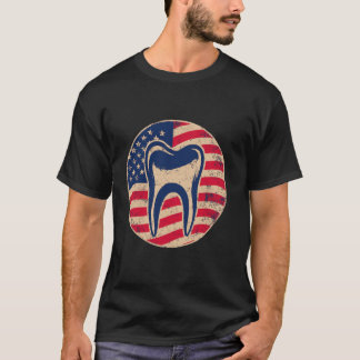 Camiseta 0 Odontopediatra Odontologia Patriótico Dental Hom