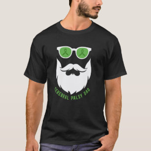 Camiseta 0 Pai com Paralisia Cerebral Barbudo Pai de uma Pa