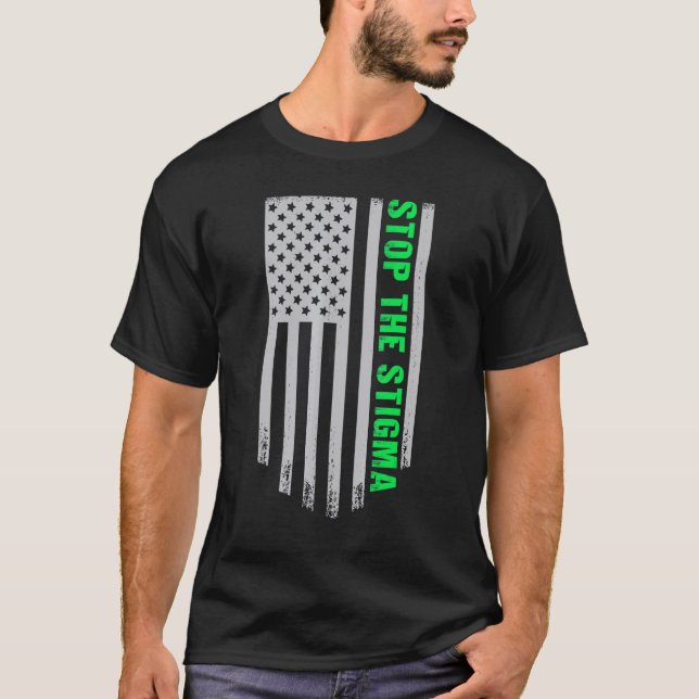Camiseta 0 Pare Com O Estigma Conscientização Da Saúde Ment (Frente)