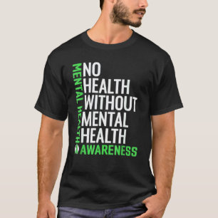 Camiseta 0 Saúde Mental Combata O Estigma Consciência Sobr