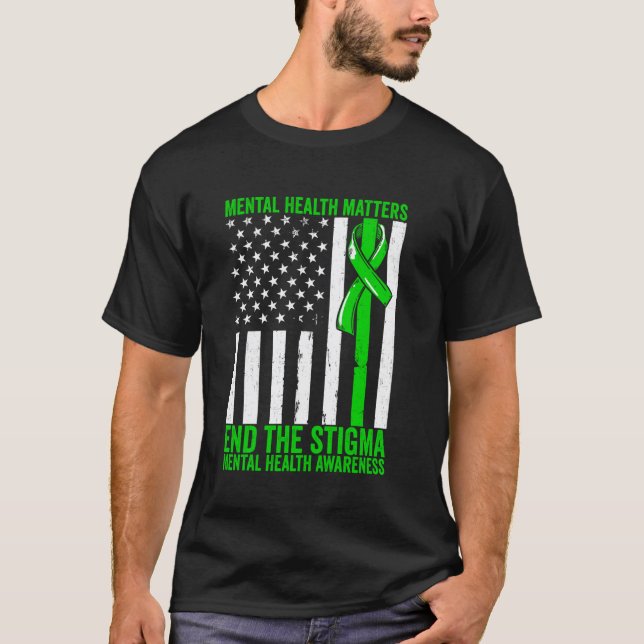 Camiseta 0 Saúde Mental Importa Fim da Conscientização sobr (Frente)