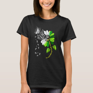 Camiseta 0 Seja Gentil Borboleta Girassol Verde Saúde Menta