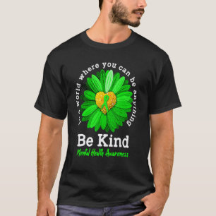 Camiseta 0 Seja Gentil Laço Verde Girassol Conscientização