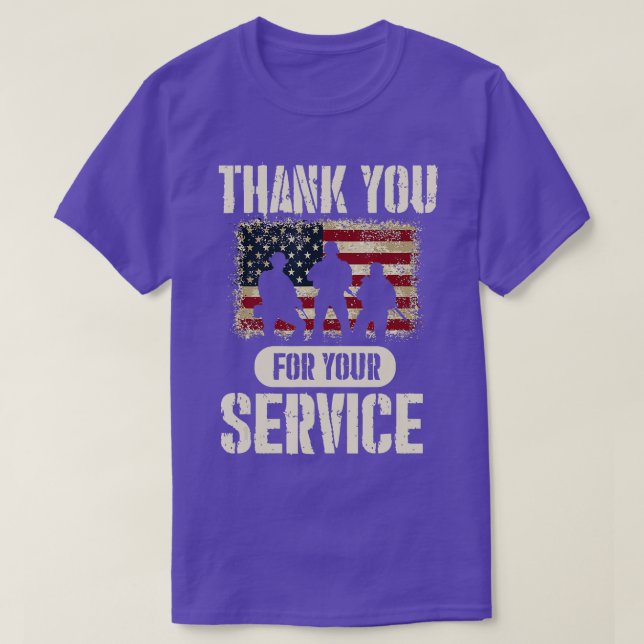 Camiseta 0 Thank You for Your Service Shirt Patriotic Veter (Frente do Design)
