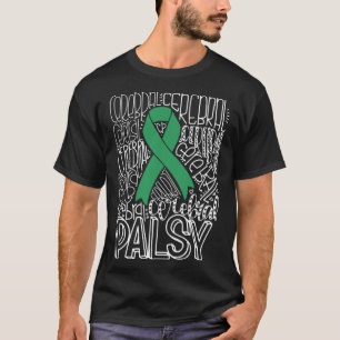 Camiseta 0 Tipografia Laço Verde Conscientização Paralisia