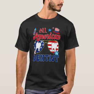 Camiseta 0 Todos Óculos de Sol de Dentista Americano Bandei