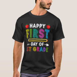 Camiseta 1º ano de volta às aulas feliz primeiro dia de aul
