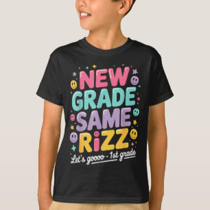Camiseta 1º ano de volta às aulas novo ano mesmo rizz