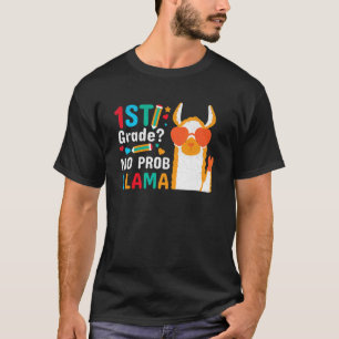 Camiseta 1º ano sem problemas lhama fofo volta às aulas
