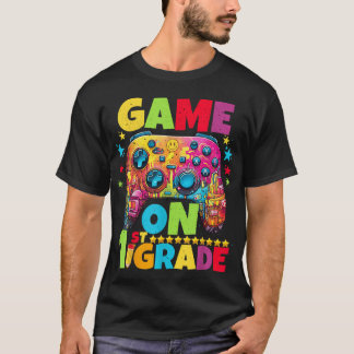 Camiseta 1º Nível Desbloqueado Video Gamer Pixel Costas 