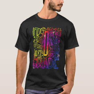 Camiseta 1º Professor de Primeiro Ano Tipografia Tie Dye Vo