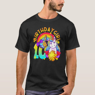 Camiseta 10ª Cheerleader do Unicórnio Rainbow Ten
