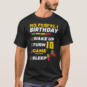 Camiseta 10ª Festa de aniversário Perfeita Para Jogadores D