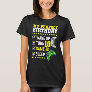 Camiseta 10ª Festa de aniversário Perfeita Para Jogadores D