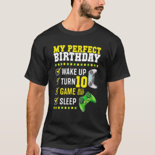 Camiseta 10ª Festa de aniversário Perfeito Para Jogador 10