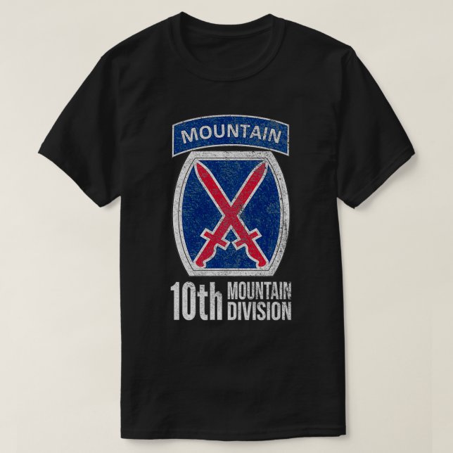 CAMISETA 10ª MONTANHA DIVISION ARMY INFANTRY USA VETERA (Frente do Design)