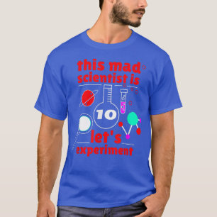 Camiseta 10º Aniversário, 10º aniversário Cientista Mad Sci