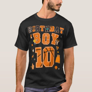 Camiseta 10º Aniversário, 10 anos, Festa de Basquete, 10 an