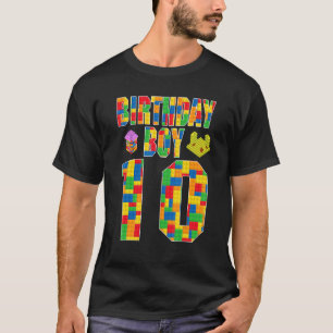 Camiseta 10º Aniversário Blocos de Edifícios Tijolos 10 Ano