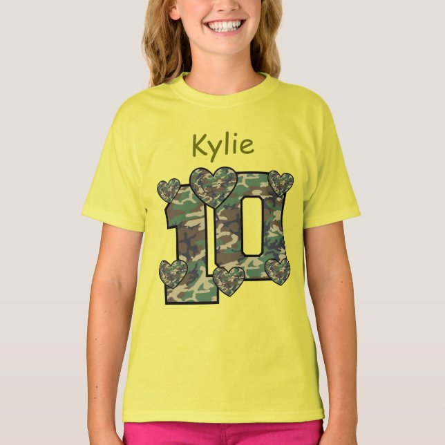 Camiseta 10º Aniversário CAMO Nome personalizado V11 (Frente)