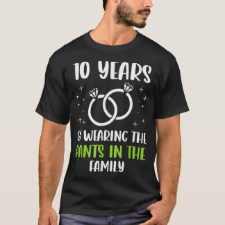 Camiseta 10º aniversário de 10 anos Cantinhos de Casamento 