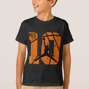 Camiseta 10º Aniversário de Basquete 10 Anos Festa de Dia 1