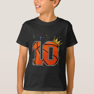 Camiseta 10º Aniversário de Basquete Grande Número 10 Anos
