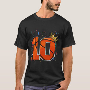 Camiseta 10º Aniversário de Basquete Grande Número 10 Anos