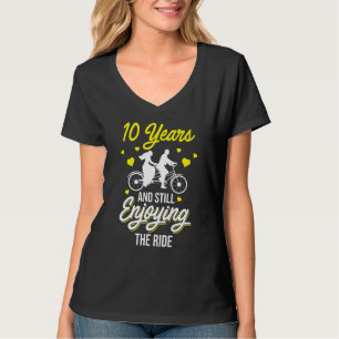 Camiseta 10º aniversário de casamento de 10 anos, divertind