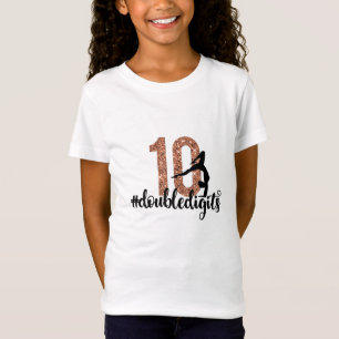 Camiseta 10º aniversário Dígitos duplos ginástica feminina