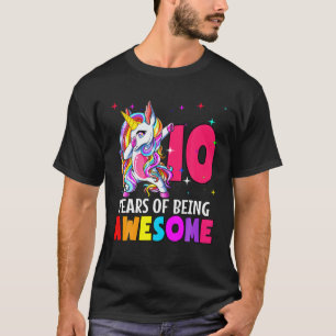 Camiseta 10º Aniversário do Partido Unicórnio Dotado 10 Ano