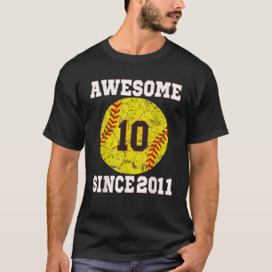 Camiseta 10º aniversário do Softball com mais de 10 anos