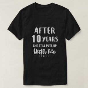 Camiseta 10º Aniversário Engraçado Presente no Marido