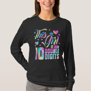 Camiseta 10º Aniversário Esta Rapariga Tem Agora 10 Dígitos