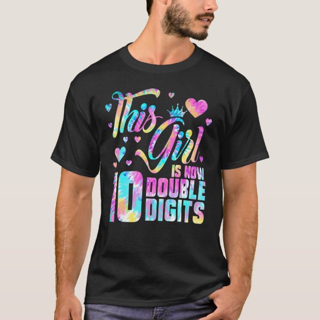 Camiseta 10º Aniversário Esta Rapariga Tem Agora 10 Dígitos (Frente)