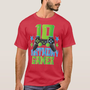 Camiseta 10º Aniversário Gamer Boy 10 Anos Vídeo Game Lo