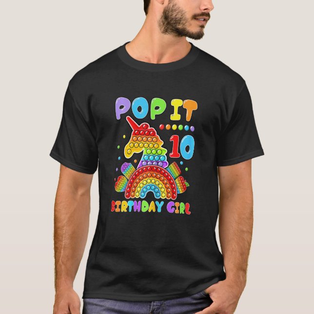 Camiseta 10º Aniversário Garota Pop De Tiro De Pé Com 10 An (Frente)