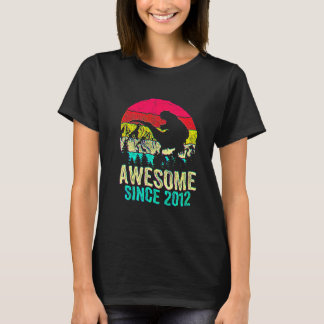 Camiseta 10º Aniversário Incrível Desde 2012 Dinossauro Rex