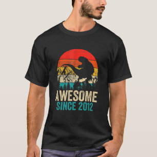 Camiseta 10º Aniversário Incrível Desde 2012 Dinossauro Rex